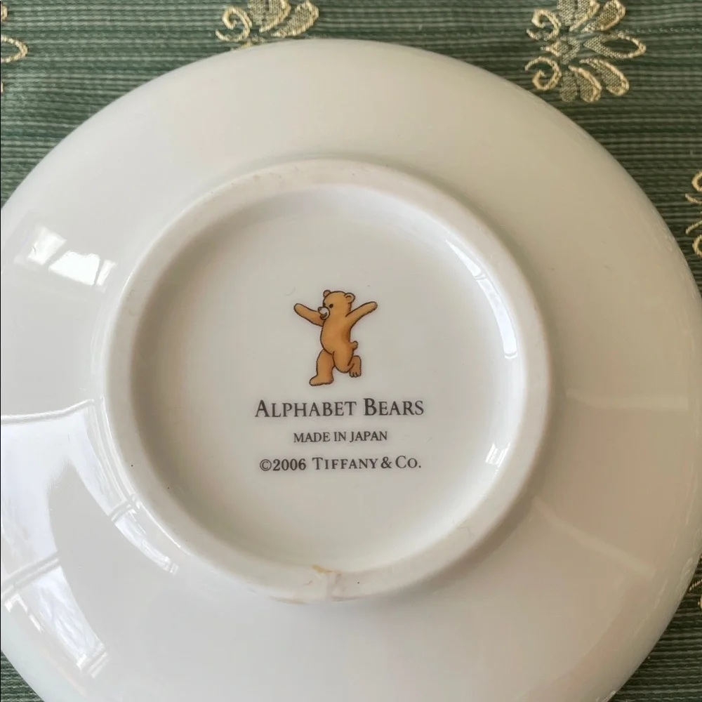 Tiffany & Co. Green and White Teddy Bear Party Plate
